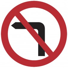 No Left Turn Plate 600mm